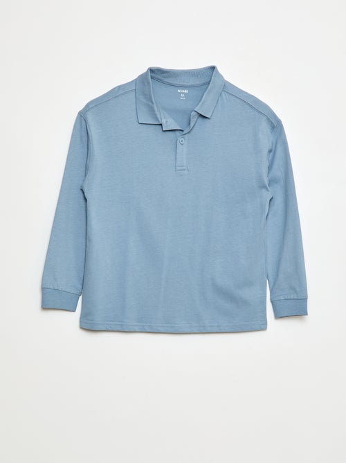 Effen polo met lange mouw - Kiabi