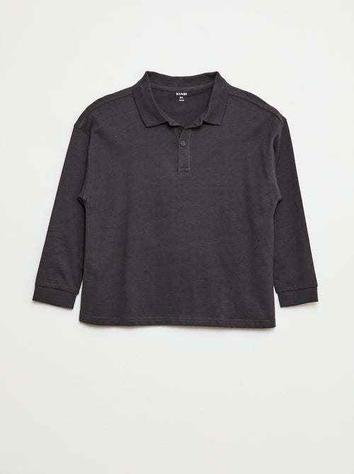 Effen polo met lange mouw - Kiabi