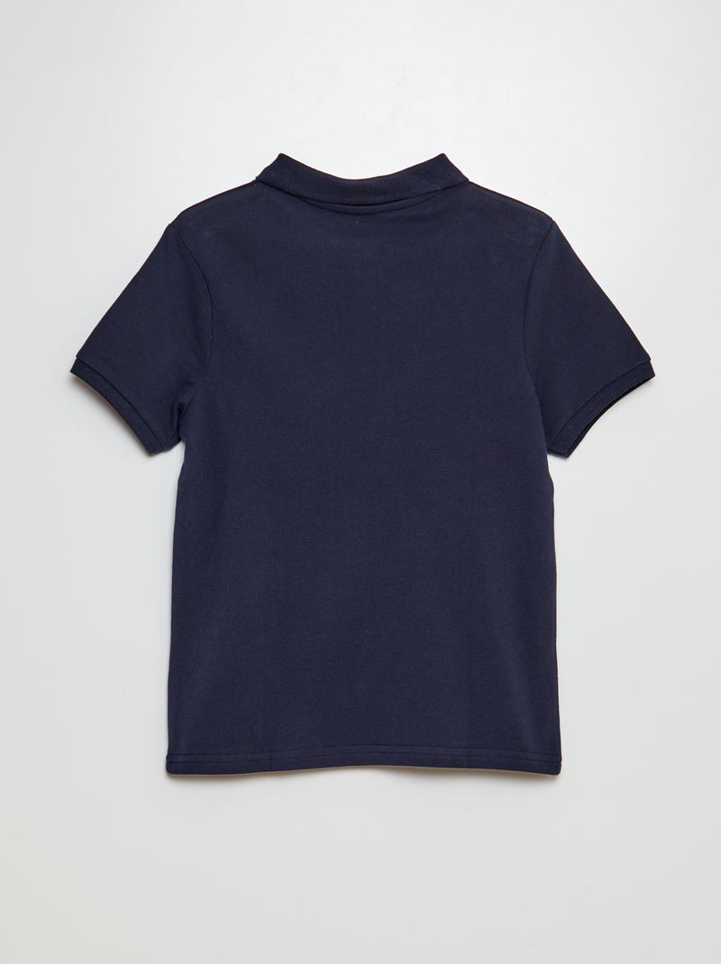Effen polo van piquétricot BLAUW - Kiabi