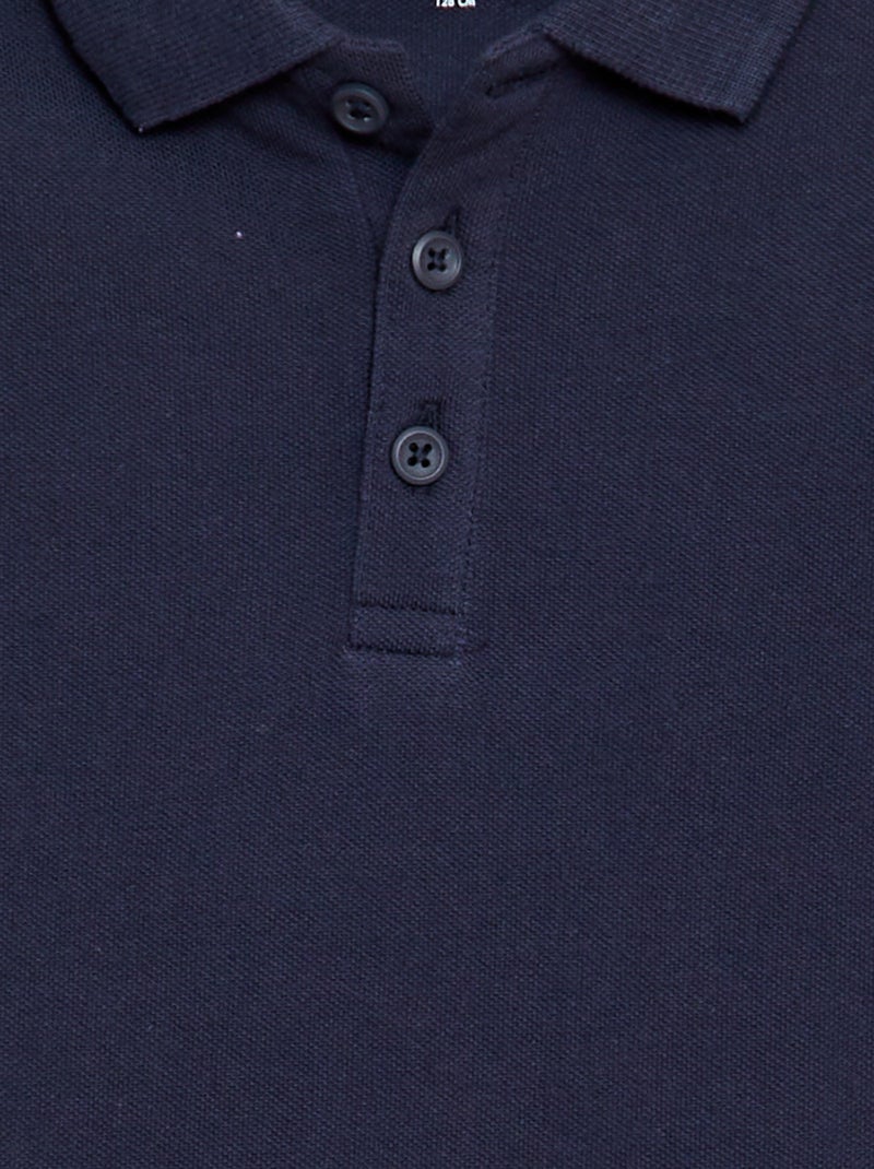 Effen polo van piquétricot BLAUW - Kiabi