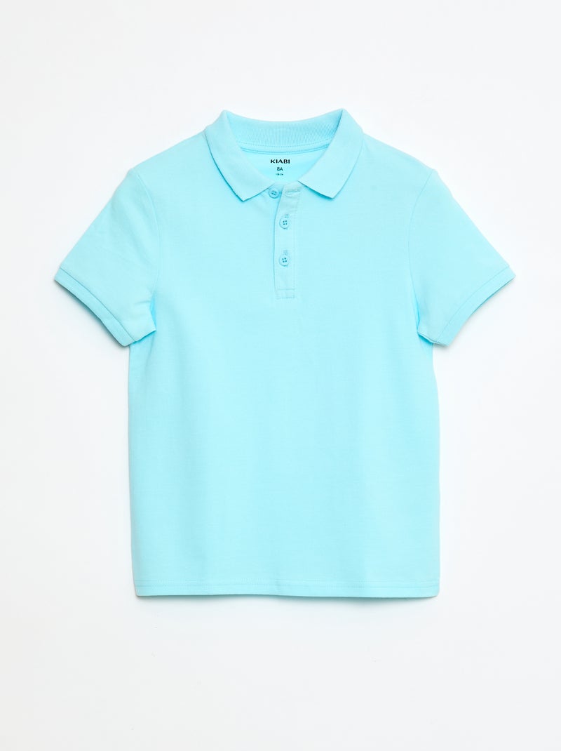 Effen polo van piquétricot Blauw - Kiabi