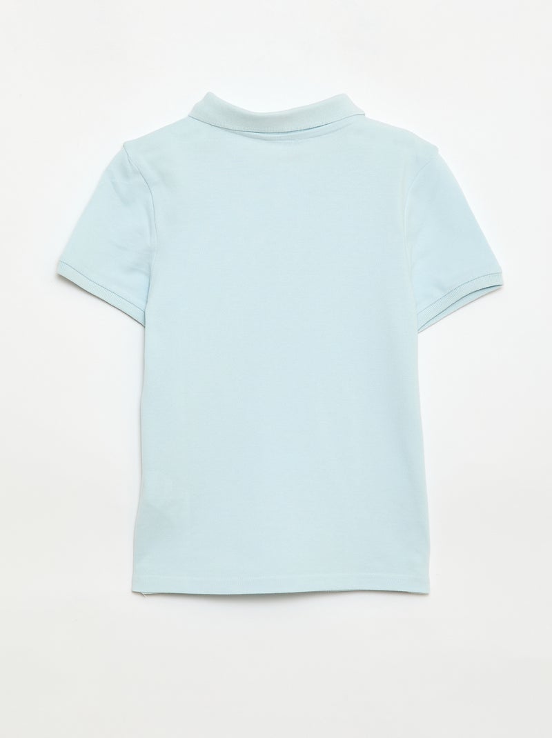 Effen polo van piquétricot Blauw - Kiabi