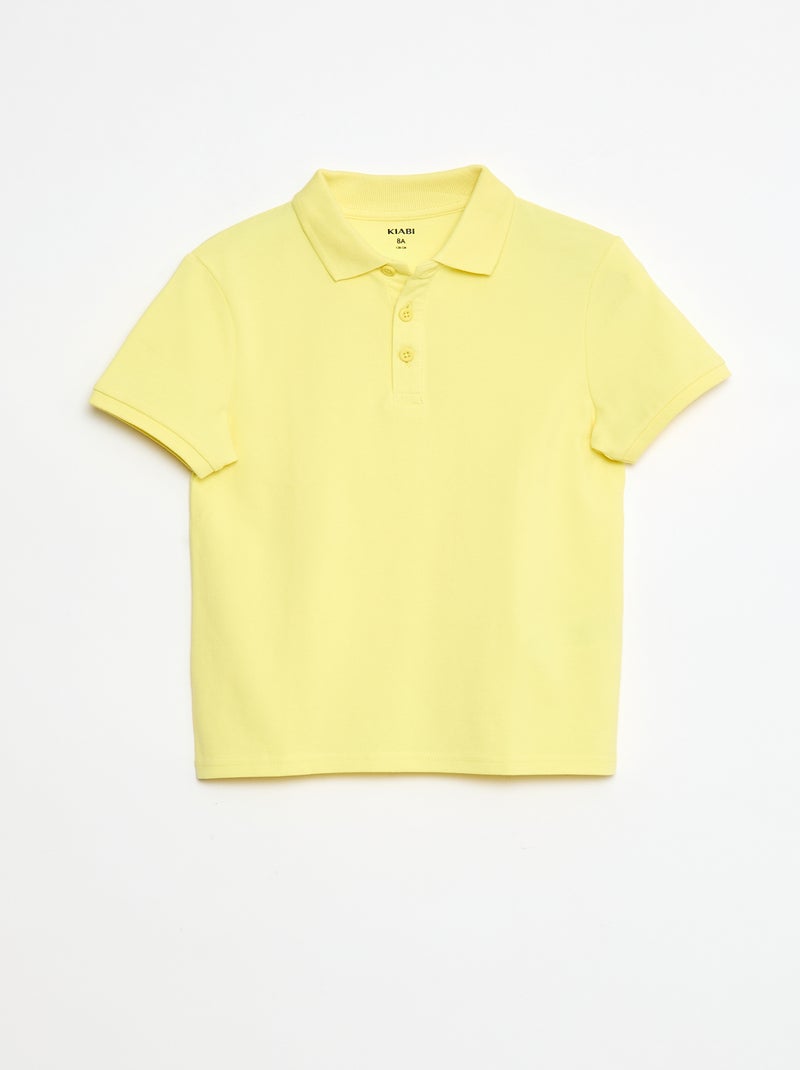 Effen polo van piquétricot Geel - Kiabi