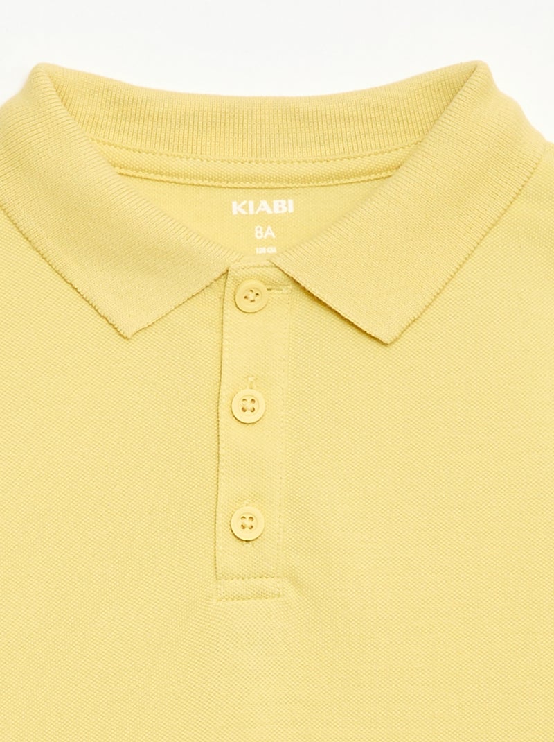 Effen polo van piquétricot Geel - Kiabi