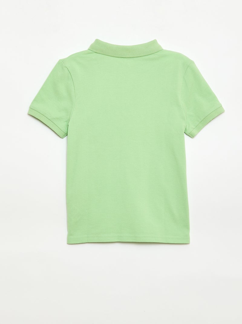 Effen polo van piquétricot Groen - Kiabi