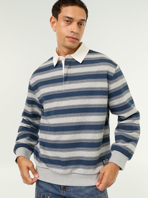 Effen poloshirt in rugbystijl met lange mouwen - Kiabi