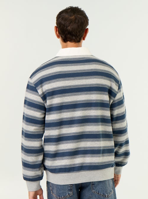 Effen poloshirt in rugbystijl met lange mouwen - Kiabi