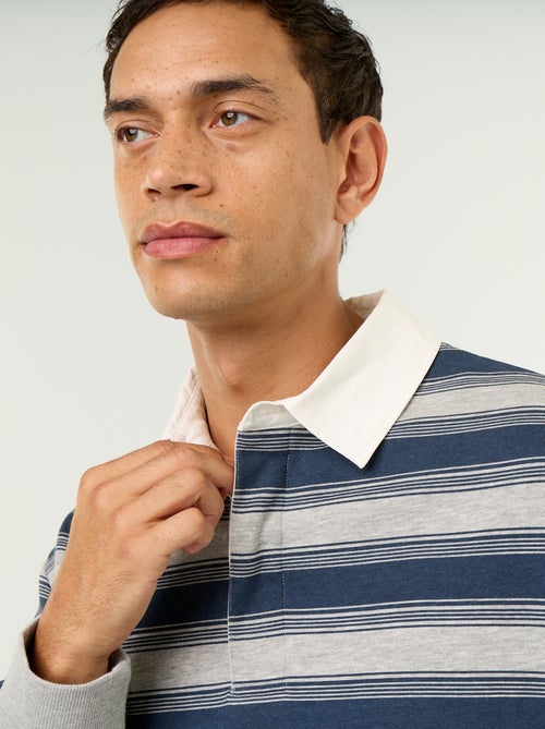 Effen poloshirt in rugbystijl met lange mouwen - Kiabi