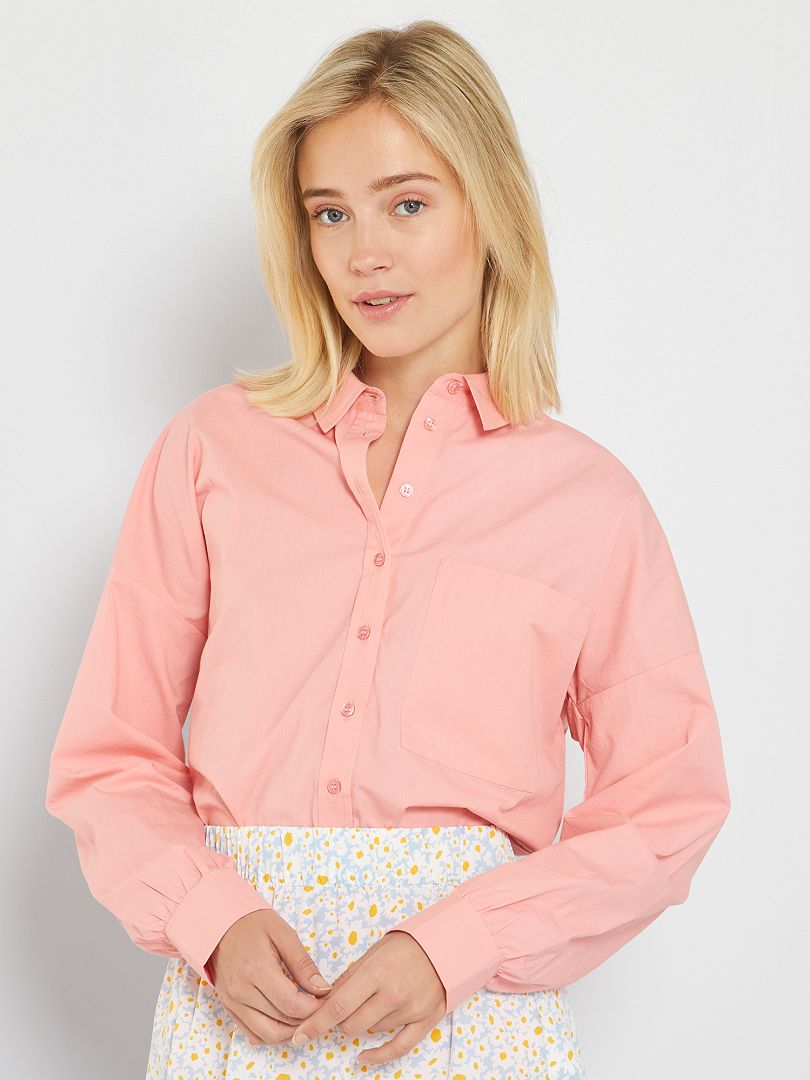 Effen poplin blouse ROSE - Kiabi