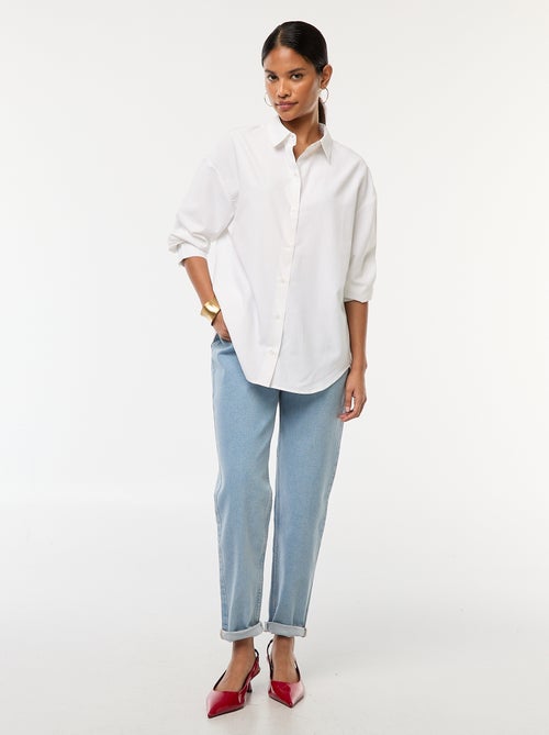 Effen poplin blouse - Kiabi