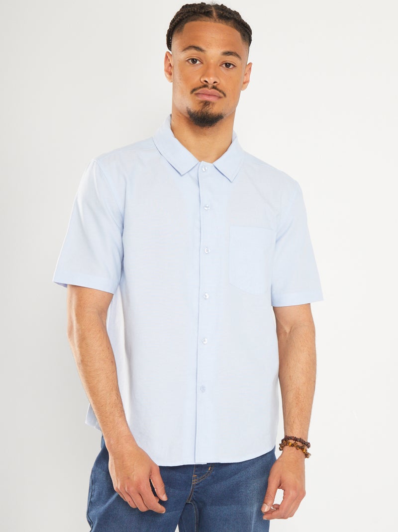 Effen recht overhemd - So Easy BLAUW - Kiabi