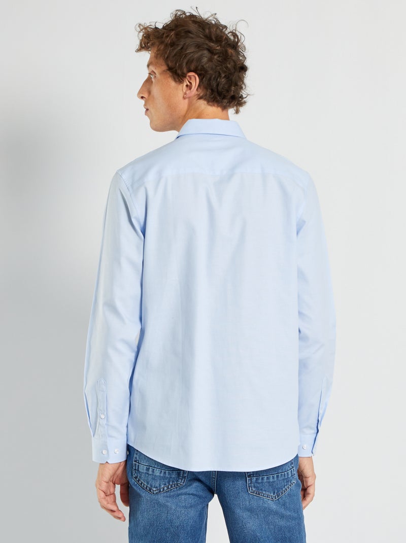 Effen recht overhemd BLAUW - Kiabi