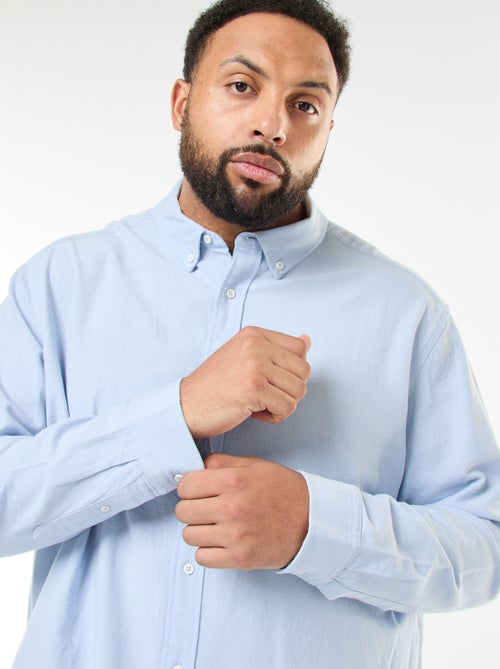 Effen recht overhemd van Oxford-katoen - Kiabi