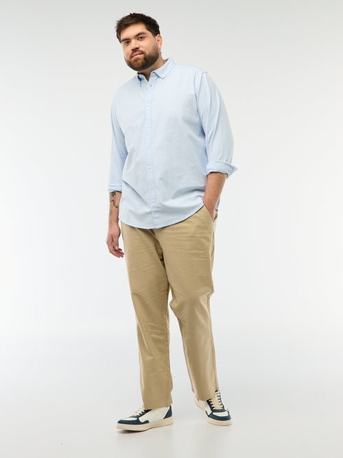 Effen recht overhemd van Oxford-katoen - Kiabi