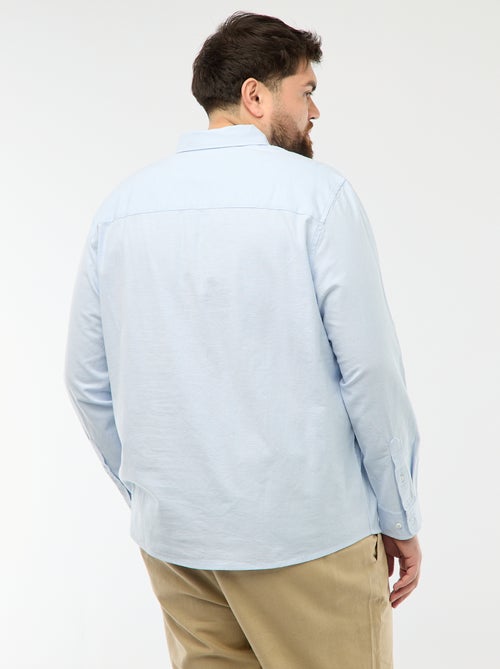 Effen recht overhemd van Oxford-katoen - Kiabi