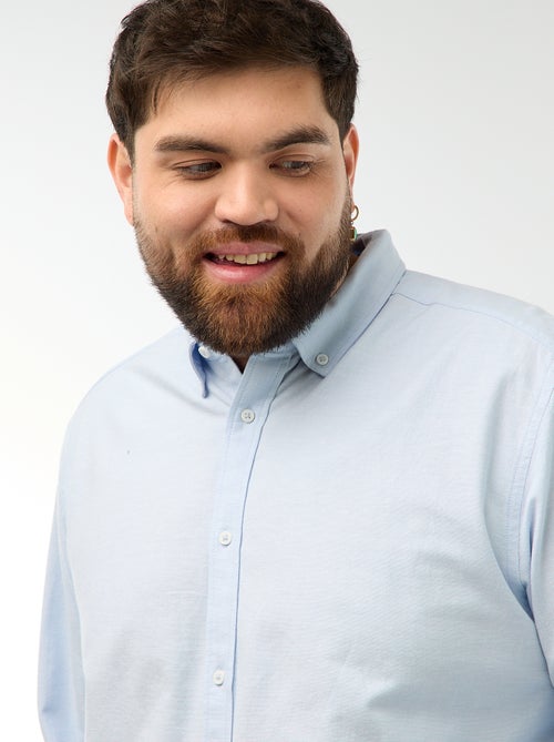 Effen recht overhemd van Oxford-katoen - Kiabi