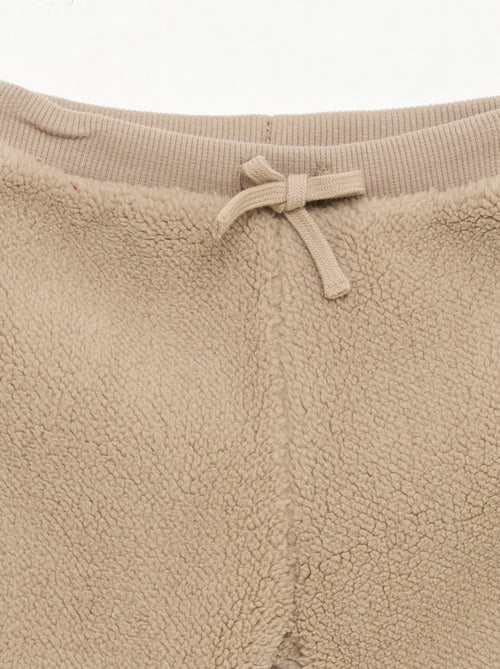 Effen rechte broek met schapenvachteffect - Kiabi