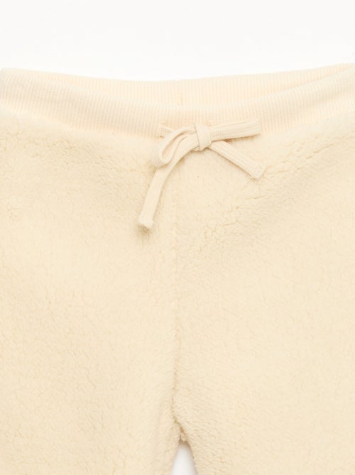 Effen rechte broek met schapenvachteffect - Kiabi