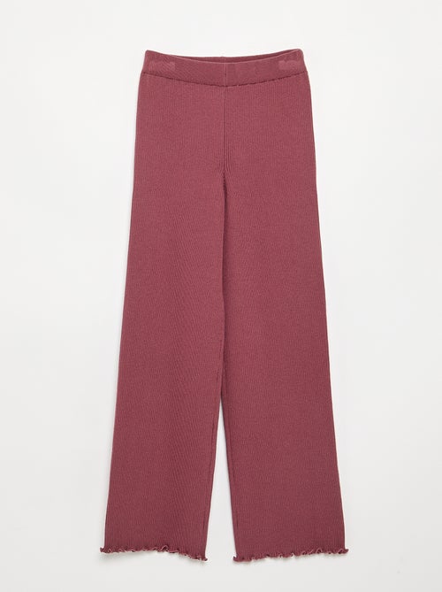 Effen rechte broek van jerseytricot - Kiabi