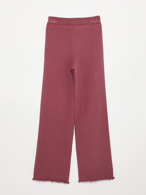 Effen rechte broek van jerseytricot - Kiabi