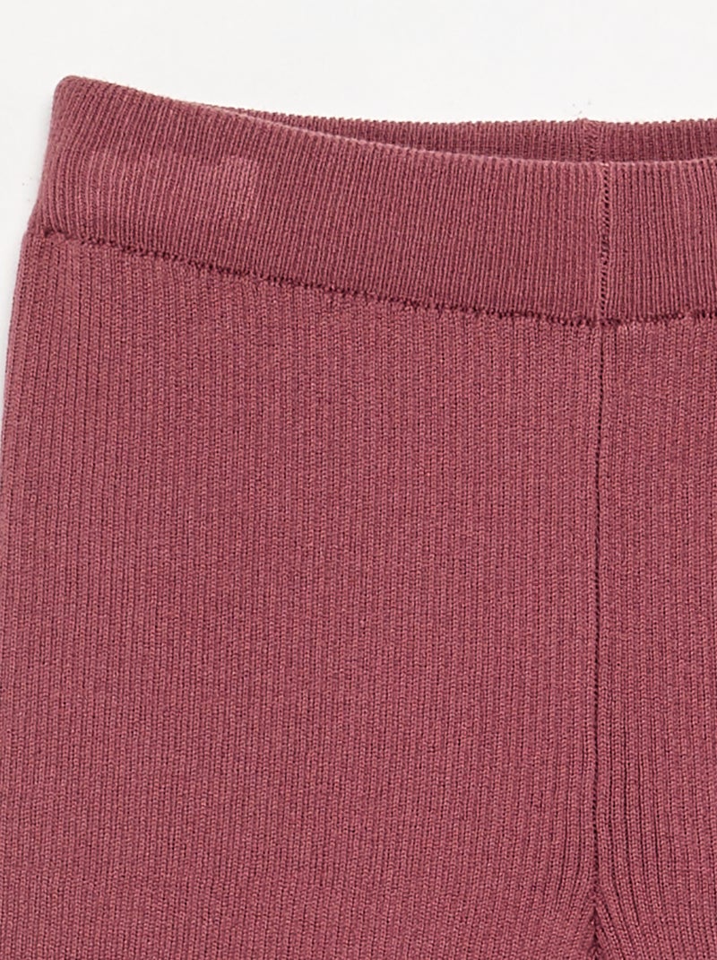 Effen rechte broek van jerseytricot Rose - Kiabi