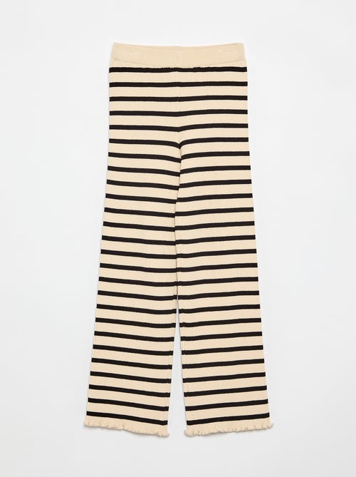 Effen rechte broek van jerseytricot - Kiabi