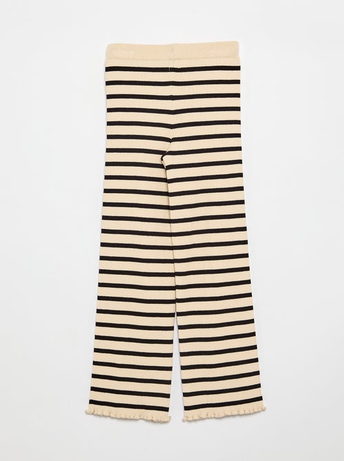 Effen rechte broek van jerseytricot - Kiabi