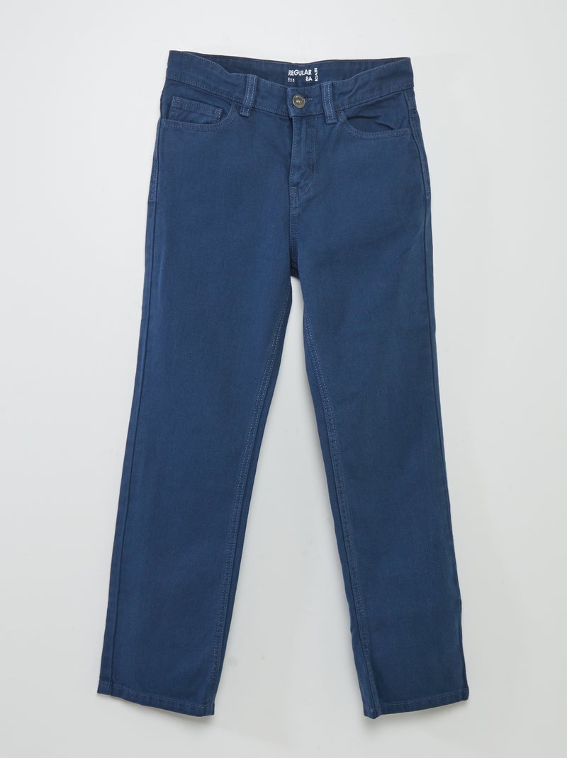 Effen rechte jeans BLAUW - Kiabi