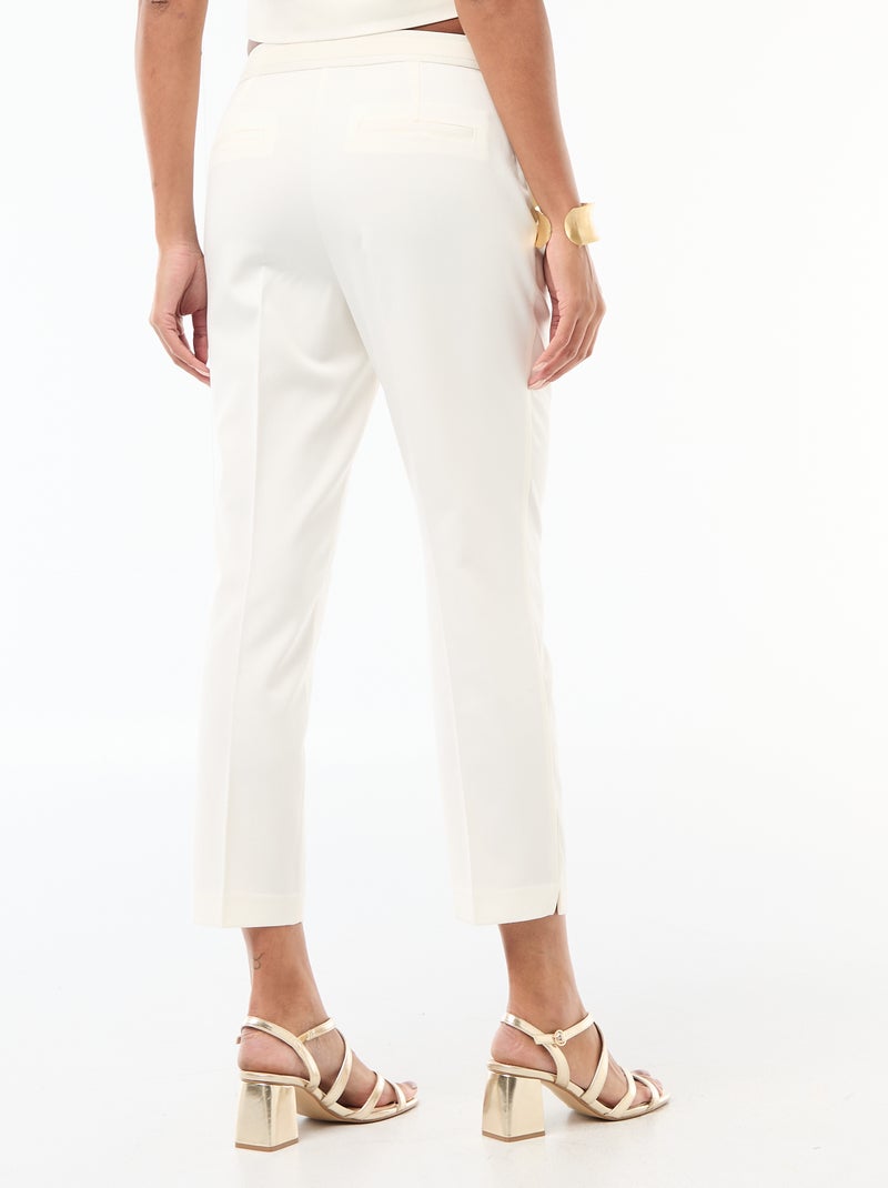 Effen rechte pantalon Wit - Kiabi