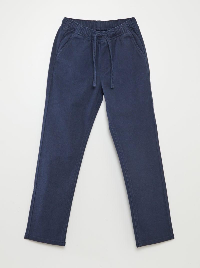 Effen regular-fit broek BLAUW - Kiabi