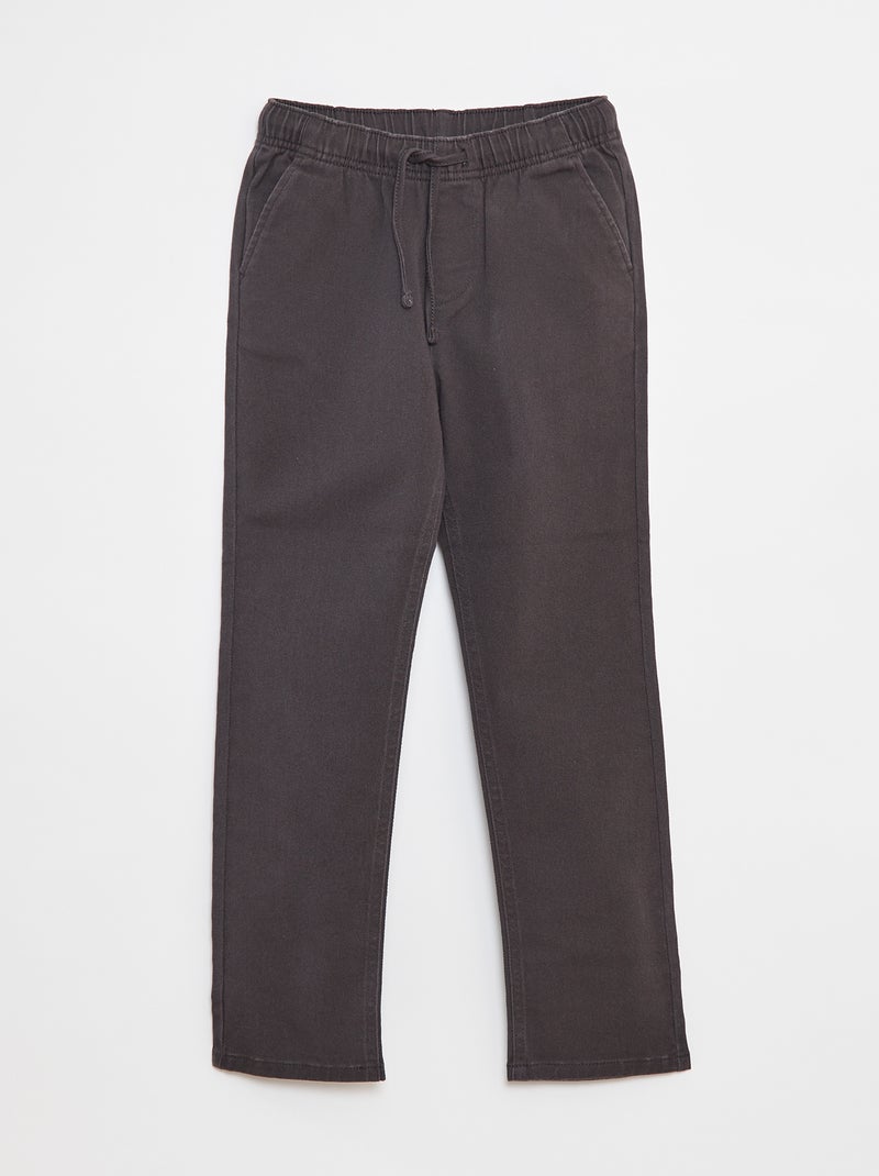 Effen regular-fit broek Zwart - Kiabi