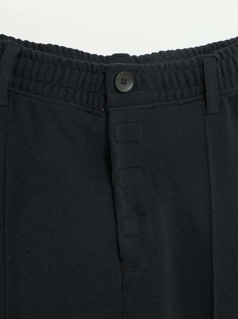 Effen regular fit chino - gemakkelijk aan te trekken collectie zwart - Kiabi