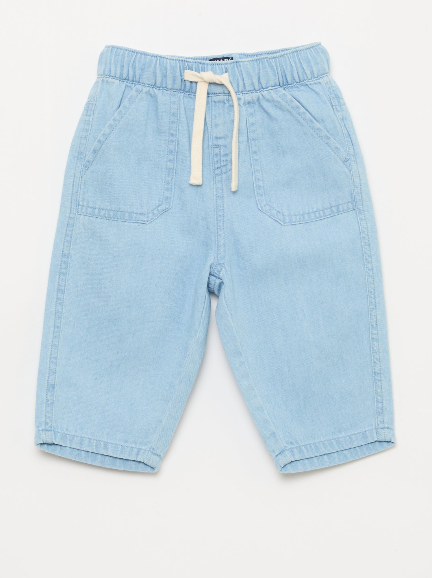 Effen relax fit broek met 2 opgestikte zakken