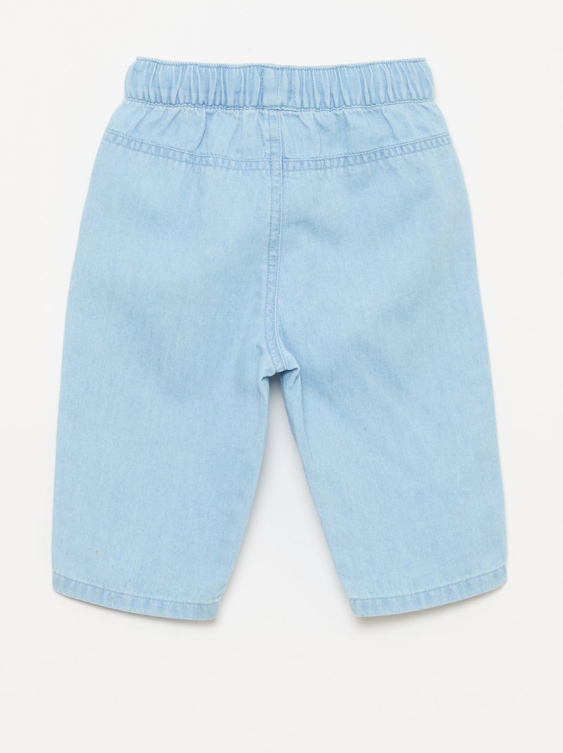 Effen relax fit broek met 2 opgestikte zakken Blauw - Kiabi