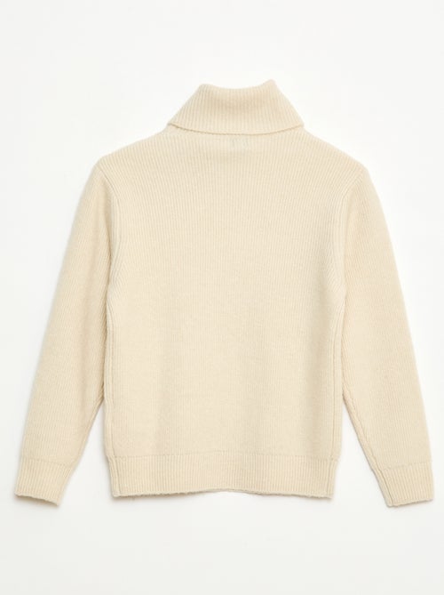 Effen ribbeltrui met col - Kiabi
