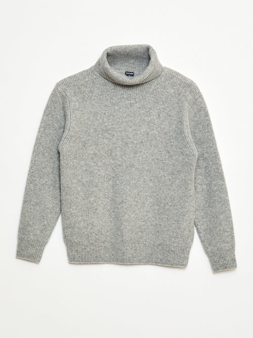 Effen ribbeltrui met col - Kiabi