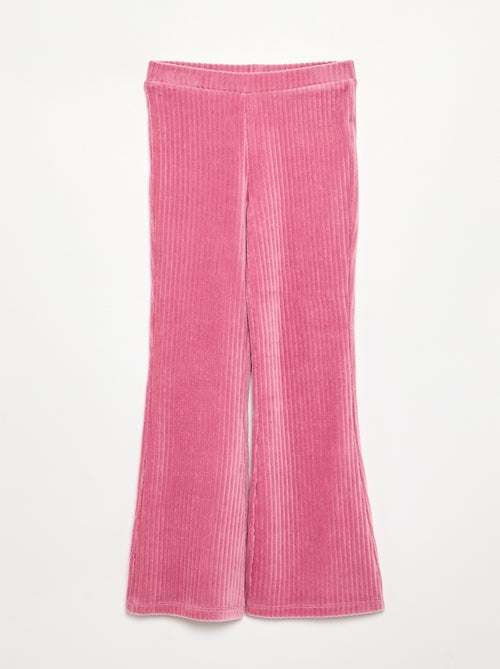 Effen ribfluwelen broek - Kiabi