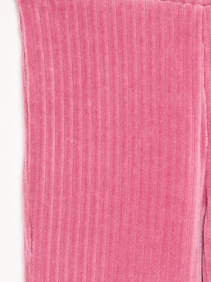 Effen ribfluwelen broek Rose - Kiabi