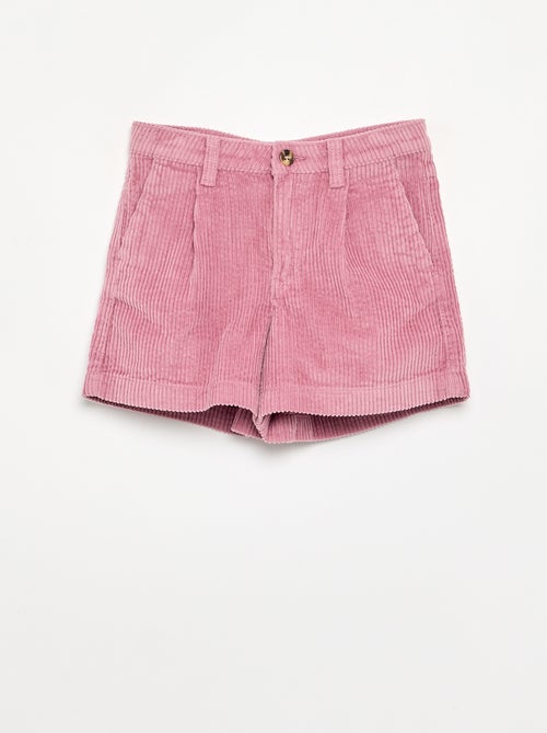 Effen ribfluwelen short - Kiabi