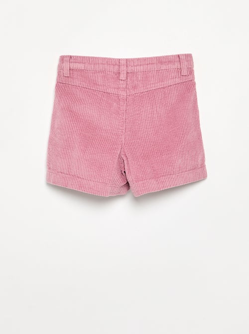 Effen ribfluwelen short - Kiabi