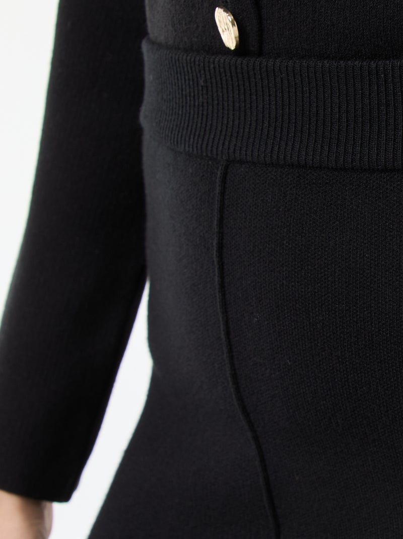 Effen rok van ottomantricot zwart - Kiabi