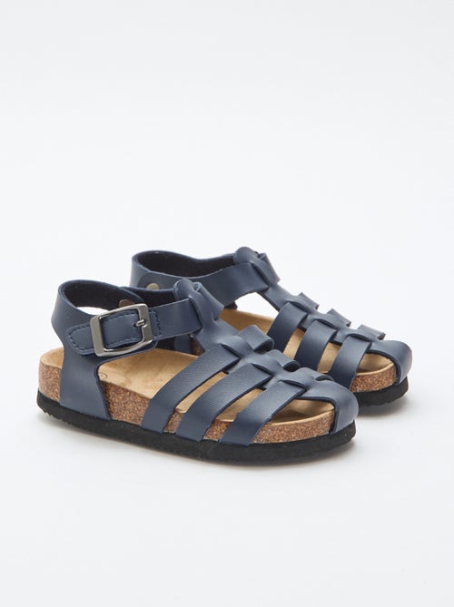 Effen sandaal met print en bandjes - Kiabi