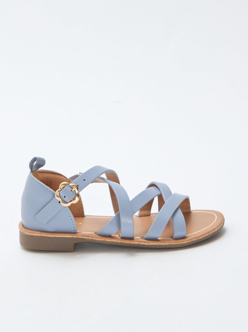 Effen sandalen met bandjes Blauw - Kiabi