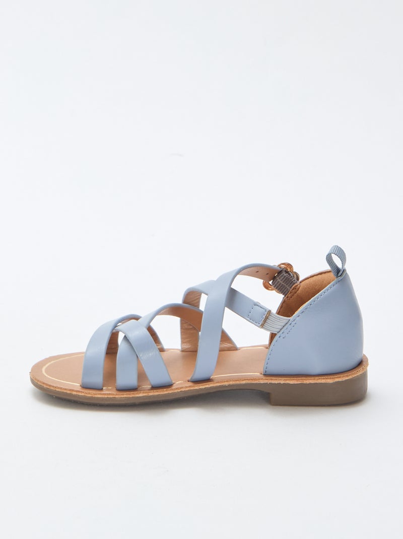 Effen sandalen met bandjes Blauw - Kiabi