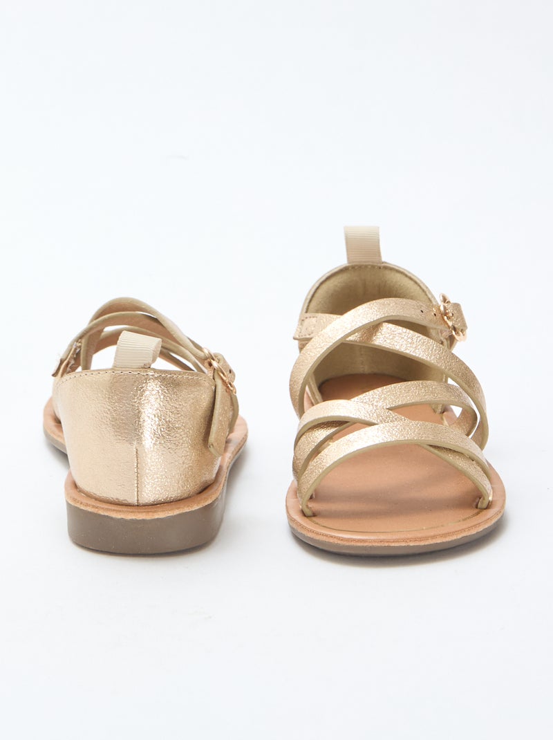 Effen sandalen met bandjes Geel - Kiabi