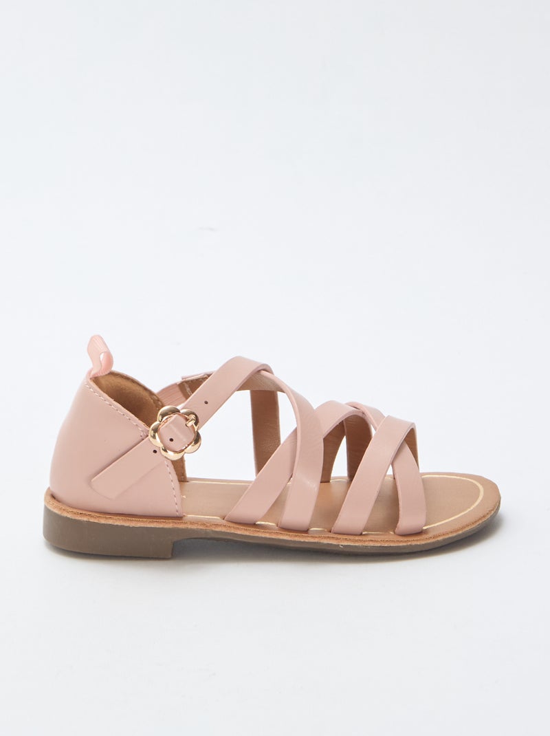 Effen sandalen met bandjes Rose - Kiabi