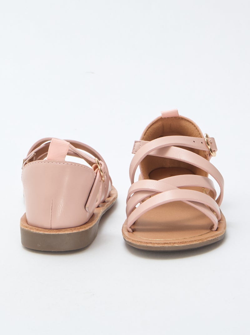 Effen sandalen met bandjes Rose - Kiabi