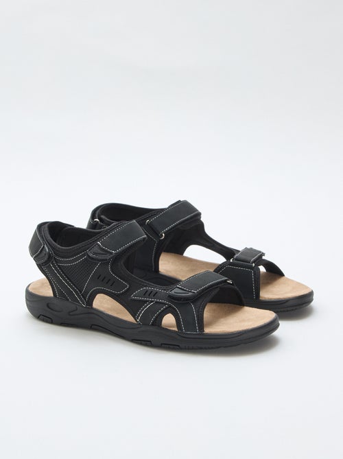 Effen sandalen met klittenband - Kiabi