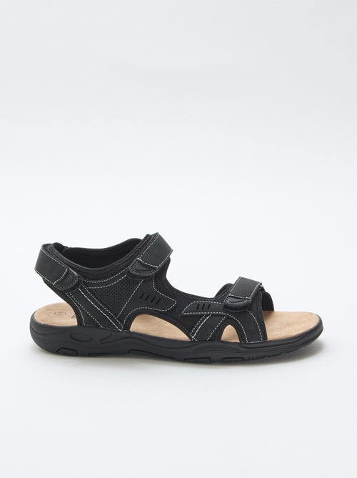Effen sandalen met klittenband - Kiabi
