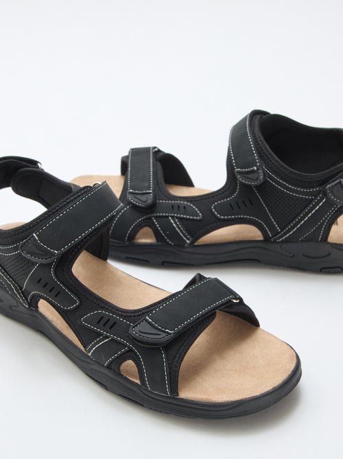 Effen sandalen met klittenband - Kiabi